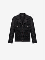 Boucle Cropped Jacket - Black/Black