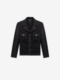 Boucle Cropped Jacket - Black/Black