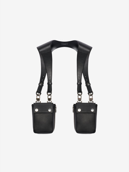 CALF HARNESS BAG BLACK / SILVER